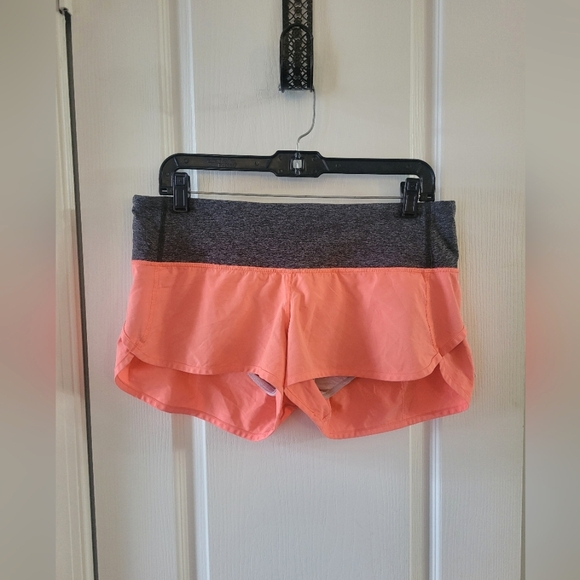 Lululemon Run: Speed Short *Block-It Pocket Grapefruit Heathered Black Size 8 - Picture 1 of 13